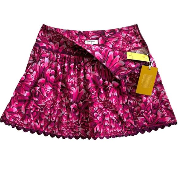 Kika Vargas X Target Skirt Pink Mum Floral Scalloped Edges Pockets Mini Size 8 - Picture 4 of 12